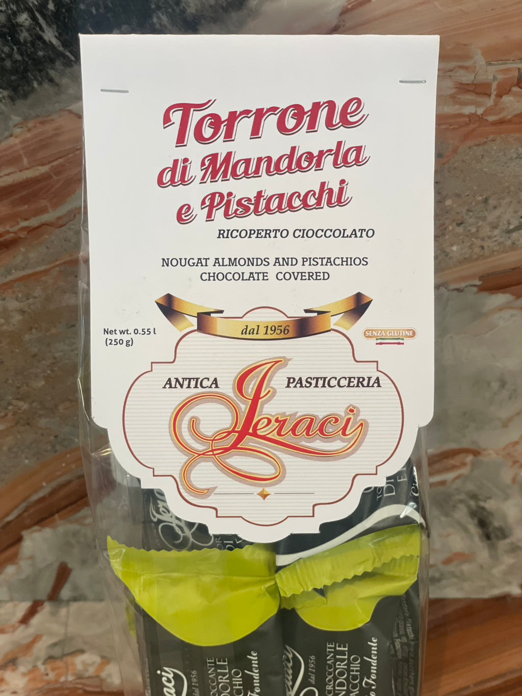 Chocolate-Covered Almond & Pistachio Torrone – Antica Pasticceria Jeraci (250 g)